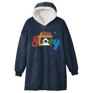 Christmas True Story Christian Nativity Scene Hooded Wearable Blanket