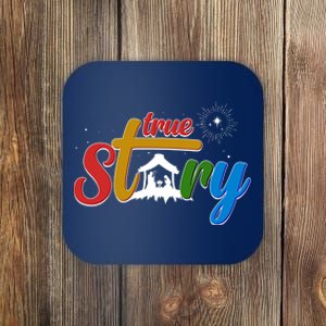 Christmas True Story Christian Nativity Scene Coaster