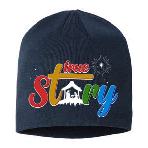 Christmas True Story Christian Nativity Scene Sustainable Beanie