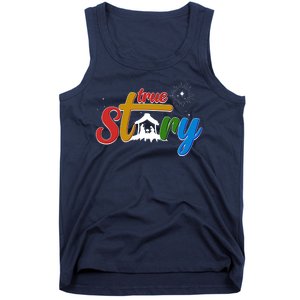 Christmas True Story Christian Nativity Scene Tank Top