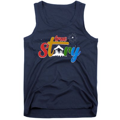 Christmas True Story Christian Nativity Scene Tank Top