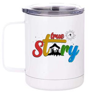 Christmas True Story Christian Nativity Scene 12 oz Stainless Steel Tumbler Cup