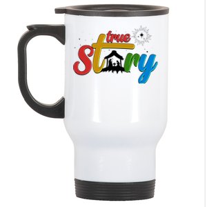 Christmas True Story Christian Nativity Scene Stainless Steel Travel Mug