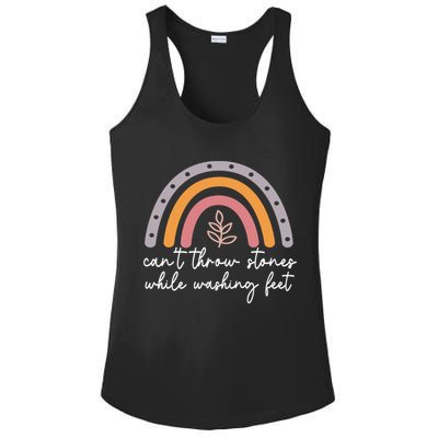 Can't Throw Stones While Washing Feet Ladies PosiCharge Competitor Racerback Tank
