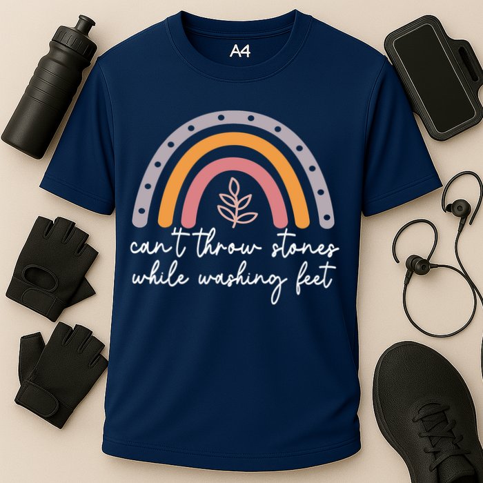 Can't Throw Stones While Washing Feet Cooling Performance Crew T-Shirt