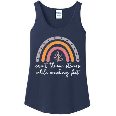 Can't Throw Stones While Washing Feet Ladies Essential Tank