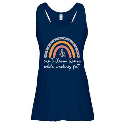 Can't Throw Stones While Washing Feet Ladies Essential Flowy Tank