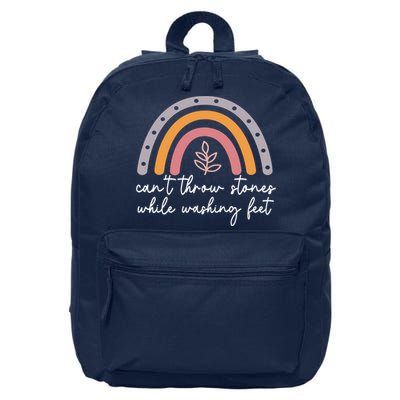 Can't Throw Stones While Washing Feet 16 in Basic Backpack