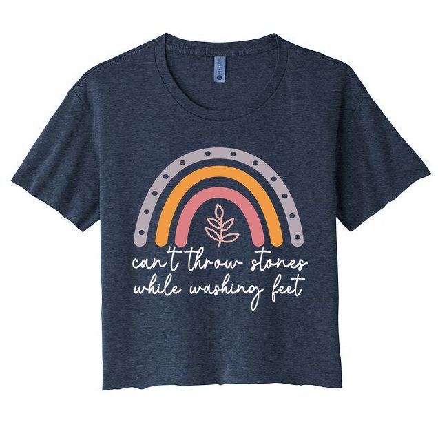 Can't Throw Stones While Washing Feet Crop Top