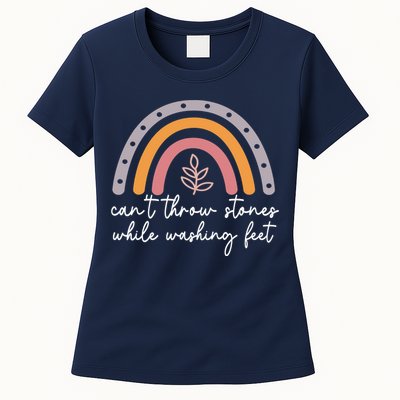 Can't Throw Stones While Washing Feet Womens T-Shirt