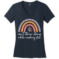 Can't Throw Stones While Washing Feet Women's V-Neck T-Shirt