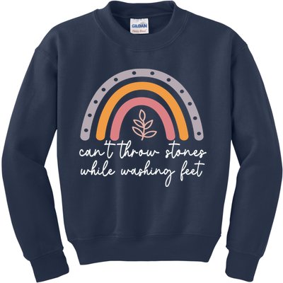 Can't Throw Stones While Washing Feet Kids Sweatshirt