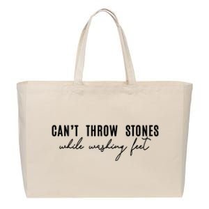 Can't Throw Stones While Washing Feet Trending Cotton Canvas Jumbo Tote