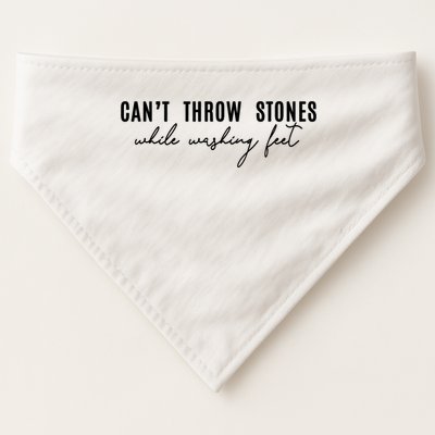 Can't Throw Stones While Washing Feet Trending USA-Made Doggie Bandana