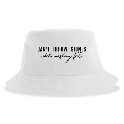 Can't Throw Stones While Washing Feet Trending Sustainable Bucket Hat