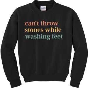 CanT Throw Stones While Washing Feet Kids Sweatshirt