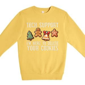 Christmas Tech Support Here To Delete Cookies Xmas Premium Crewneck Sweatshirt