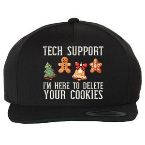 Christmas Tech Support Here To Delete Cookies Xmas Wool Snapback Cap