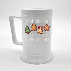 Christmas Tech Support Here To Delete Cookies Xmas Beer Stein