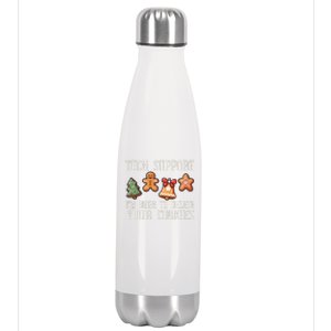 Christmas Tech Support Here To Delete Cookies Xmas Stainless Steel Insulated Water Bottle