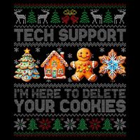 Christmas Tech Support Here To Delete Cookies Xmas(2) Full-Length Apron With Pockets