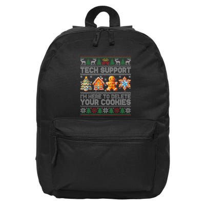 Christmas Tech Support Here To Delete Cookies Xmas(2) 16 in Basic Backpack