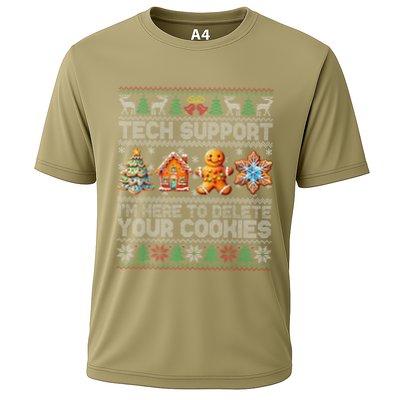 Christmas Tech Support Here To Delete Cookies Xmas(2) Cooling Performance Crew T-Shirt