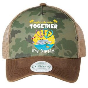 Cruising Together Ship Husband Wife Couple Cruise Gift Legacy Tie Dye Trucker Hat