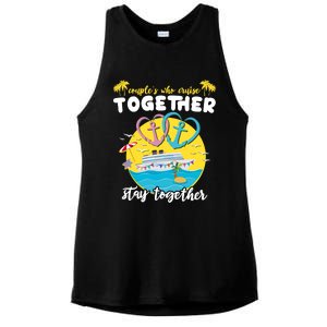 Cruising Together Ship Husband Wife Couple Cruise Gift Ladies PosiCharge Tri-Blend Wicking Tank