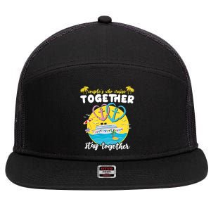 Cruising Together Ship Husband Wife Couple Cruise Gift 7 Panel Mesh Trucker Snapback Hat