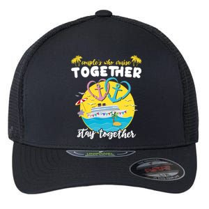 Cruising Together Ship Husband Wife Couple Cruise Gift Flexfit Unipanel Trucker Cap