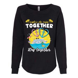 Cruising Together Ship Husband Wife Couple Cruise Gift Womens California Wash Sweatshirt