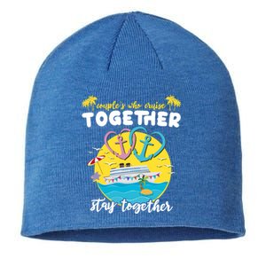 Cruising Together Ship Husband Wife Couple Cruise Gift Sustainable Beanie