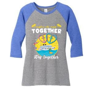 Cruising Together Ship Husband Wife Couple Cruise Gift Women's Tri-Blend 3/4-Sleeve Raglan Shirt