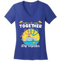 Cruising Together Ship Husband Wife Couple Cruise Gift Women's V-Neck T-Shirt