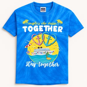 Cruising Together Ship Husband Wife Couple Cruise Gift Kids Tie-Dye T-Shirt