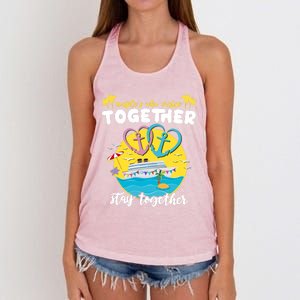 Cruising Together Ship Husband Wife Couple Cruise Gift Women's Knotted Racerback Tank