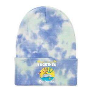 Cruising Together Ship Husband Wife Couple Cruise Gift Tie Dye 12in Knit Beanie