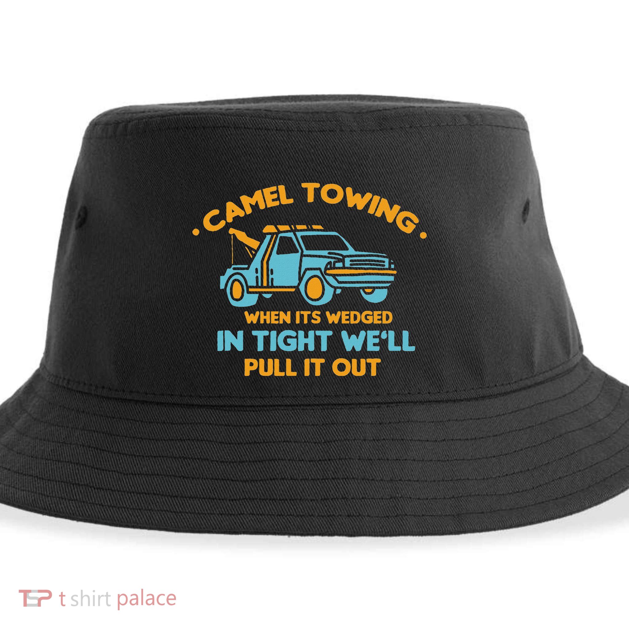 Camel Towing Successfully Pulling Out Tow Truck Sustainable Bucket Hat