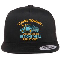 Camel Towing Successfully Pulling Out Tow Truck Flat Bill Trucker Hat