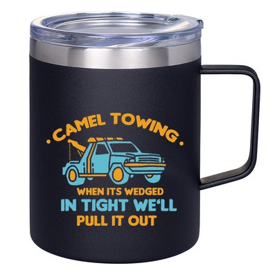 Camel Towing Successfully Pulling Out Tow Truck 12oz Stainless Steel Coffee Mug