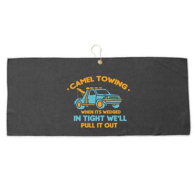Camel Towing Successfully Pulling Out Tow Truck Large Microfiber Waffle Golf Towel