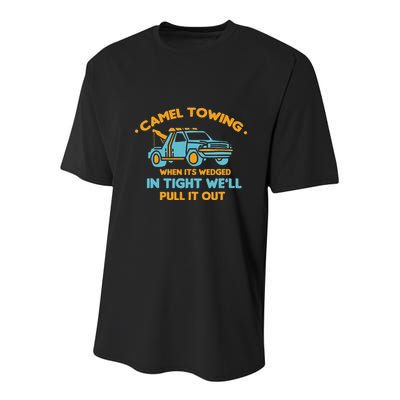 Camel Towing Successfully Pulling Out Tow Truck Youth Performance Sprint T-Shirt