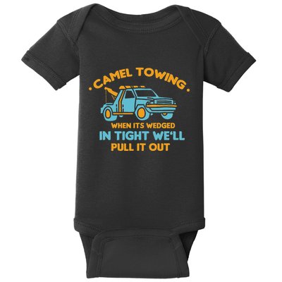 Camel Towing Successfully Pulling Out Tow Truck Baby Bodysuit