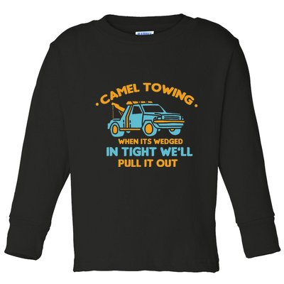 Camel Towing Successfully Pulling Out Tow Truck Toddler Long Sleeve Shirt
