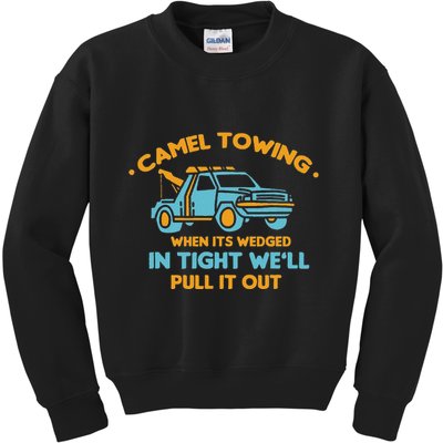 Camel Towing Successfully Pulling Out Tow Truck Kids Sweatshirt