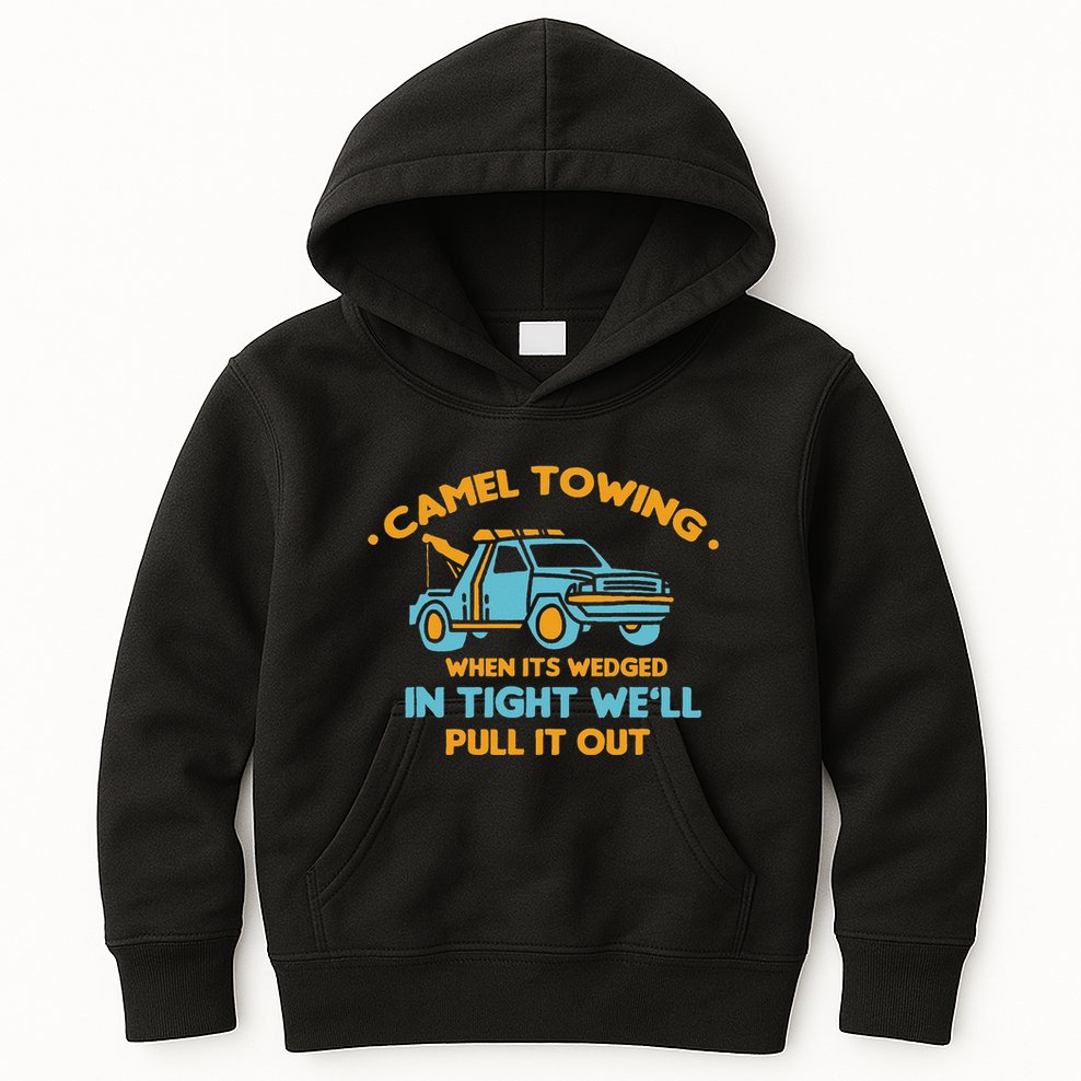 Camel Towing Successfully Pulling Out Tow Truck Kids Hoodie