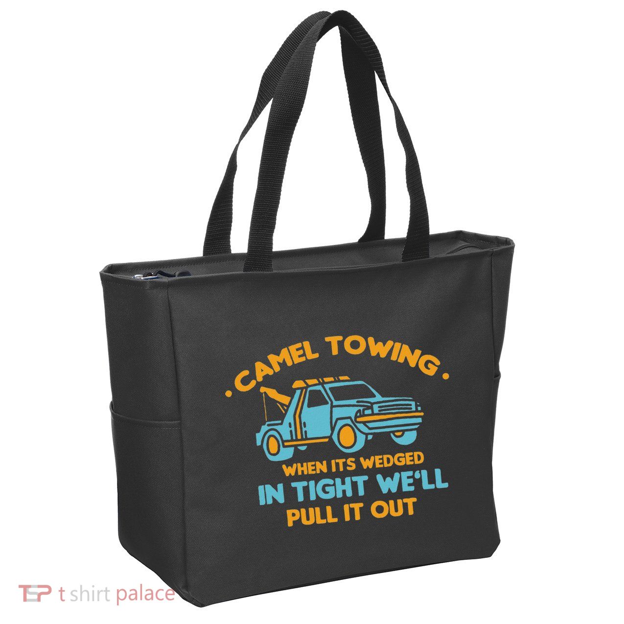 Camel Towing Successfully Pulling Out Tow Truck Zip Tote Bag