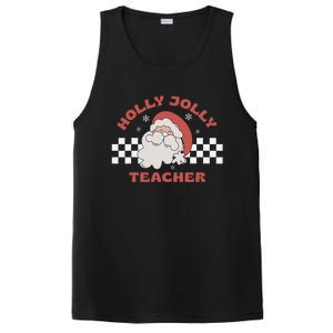 Christmas Teacher Santa Holly Xmas Jolly Teacher Christmas PosiCharge Competitor Tank