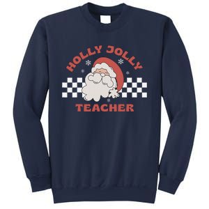 Christmas Teacher Santa Holly Xmas Jolly Teacher Christmas Sweatshirt